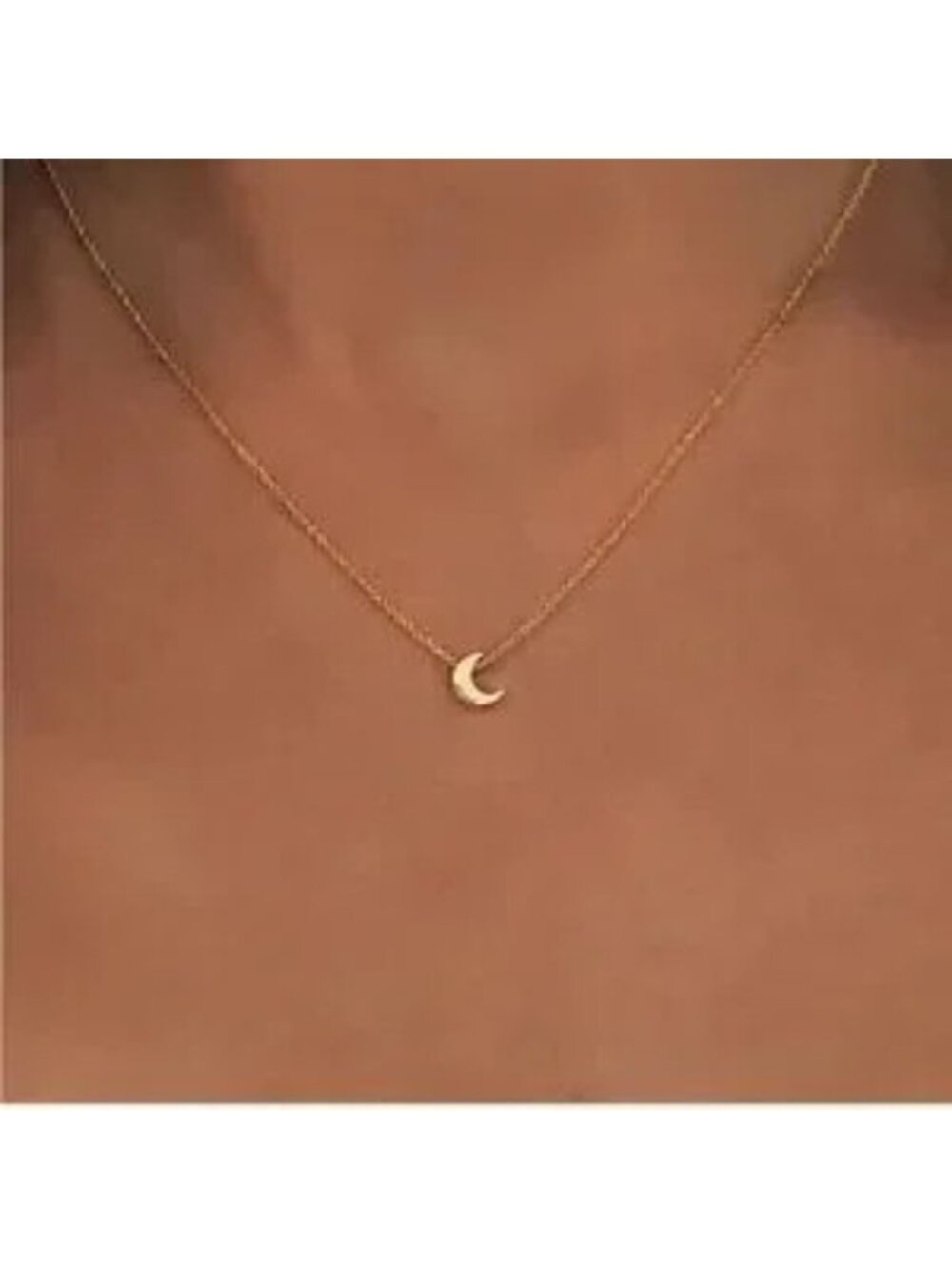 14K Gold Plated Crescent Moon Necklace | Minimalist Dainty Pendant